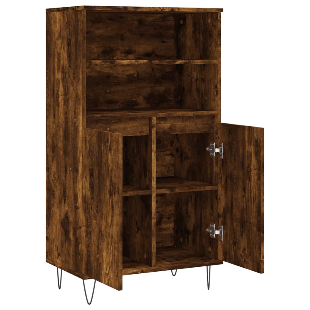 Highboard Smoked Oak 60x36x110 cm Engineered Wood