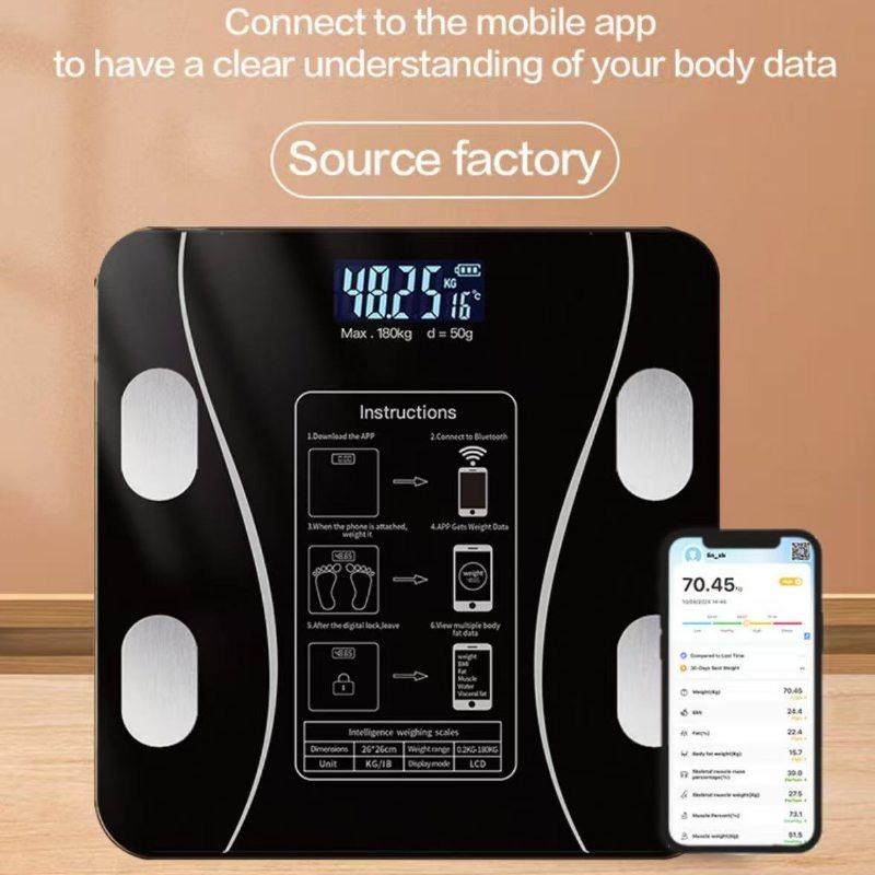 Body Fat Scale Smart Wireless Digital Bathroom Weight Scale Body Composition Analyzer With Smartphone App Bluetooth-compatible