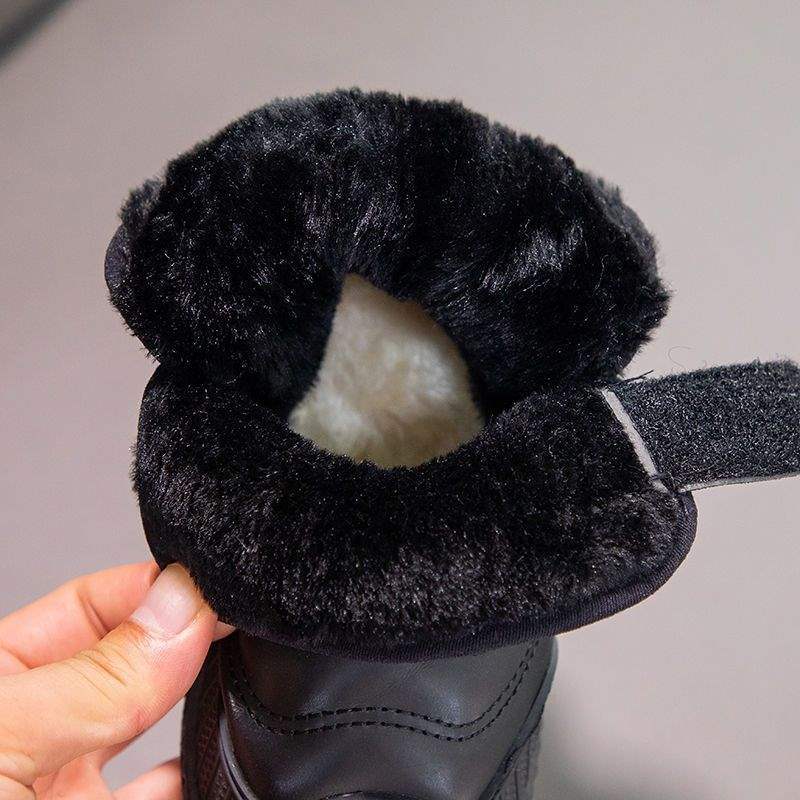 2025 Winter New Children's Snow Boots Girls Waterproof Non-slip Medium and Large Short Boots Boys Velvet Baby Cotton Shoes