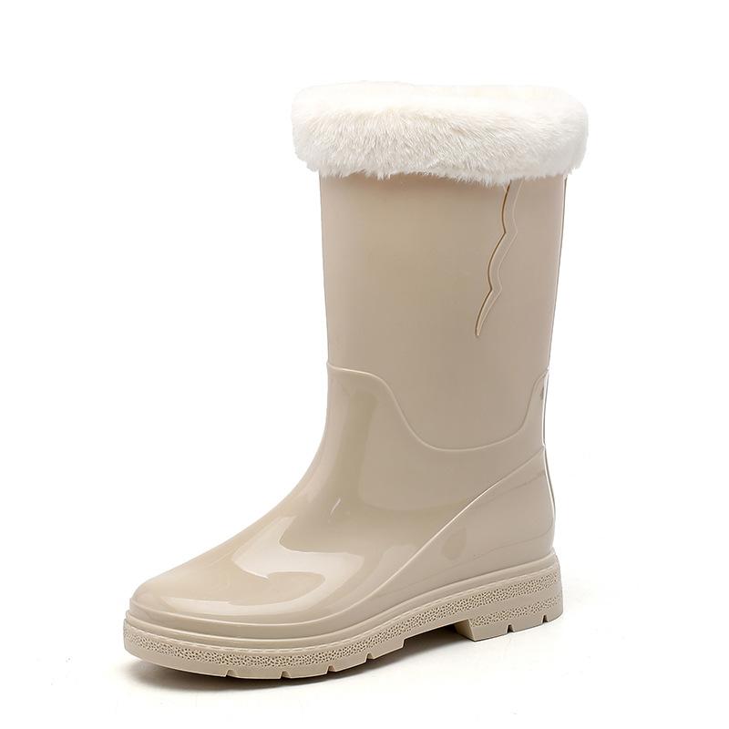 Fashion versatile rain boots women's tall rain shoes waterproof, non-slip, comfortable and wear-resistant women's water shoes camping rubber shoes