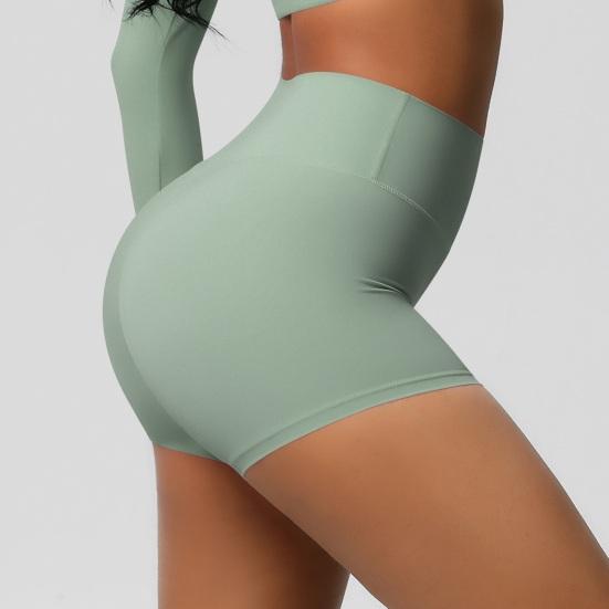 Women Sports Shorts High Waist Yoga Shorts Body Shaping Peach Butt Effect Tummy Control Shorts Elastic Waistband Solid Color Cropped Pants for Running