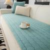 Solid Color Berber Fleece Sofa Cover Straight Row One-Piece Sofa Cushion Winter Thickened Non-Slip Couch Mats Window Sill Cushio