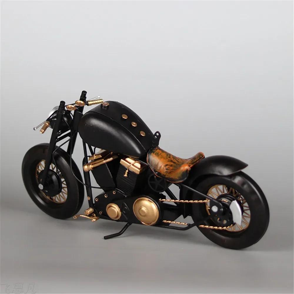 Handmade Vintage Harley Motorcycle Model For Home Decor Decoration Desk Accessories Living Room