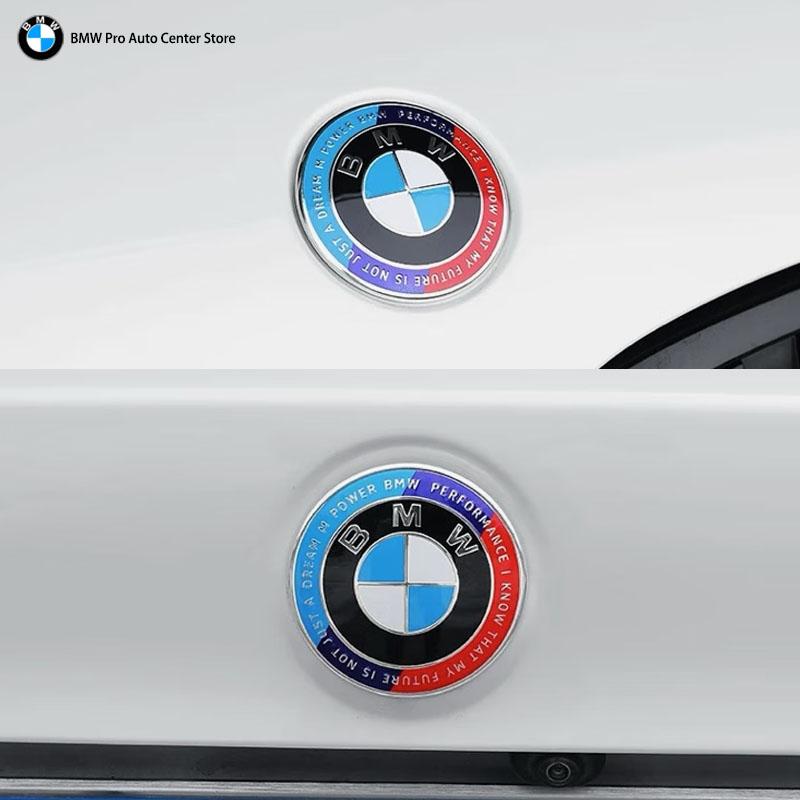For BMW 7Pcs/Set 50th Anniversary LMK 82mm Front Hood 74mm Rear Emblem 68mm 56mm Wheel Hub Covers 46mm Steering Wheel Sticker Fo