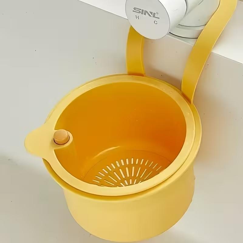 Multifunctional Hanging Sink Strainer Leftover Drain Basket Fruit and Vegetable Washing Basket Hanging Drainer Rack Kitchen Accessories