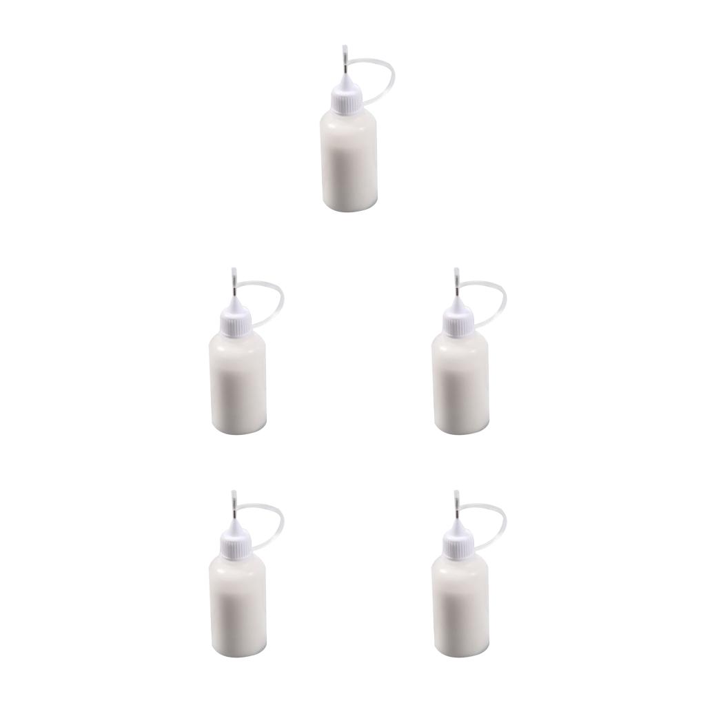 1/3/5/10pcs 30ml PE Plastic Squeezable Tip Applicator Bottle Refillable Dropper With Needle Tip Caps For Glue