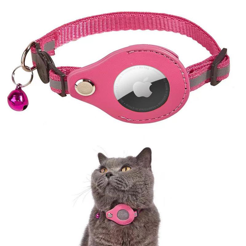 Reflective Cat Collar with Airtag Holder and Bell - Anti-Lost Tracker for Cats