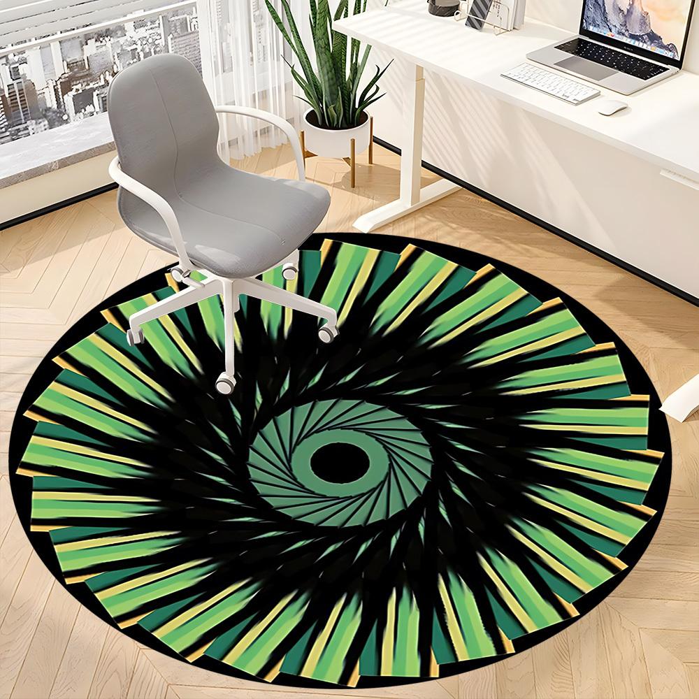 1pc Abstract Pattern Carpet, Round Non Slip Durable Large Size Office Carpet, Suitable for Office