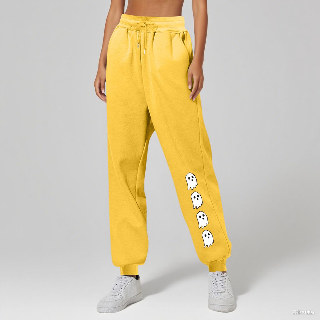 Ladies' Printed Unisex Casual Pocket Drawstring  Pants