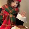 Plaid scarf female Korean atmosphere warm new dry powder autumn and winter Korean version soft fringed shawl