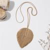 Bohemian Woven Curtain Tiebacks with Tassel, Leaf, and Wood Bead Decor