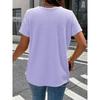 Camiseta Elegante Gola Boneca Tamanho Grande para Mulheres Cor Sólida Manga Curta Botões Plissados Tops Verão Solta Casual Simples Doce Camisa Roupa Feminina