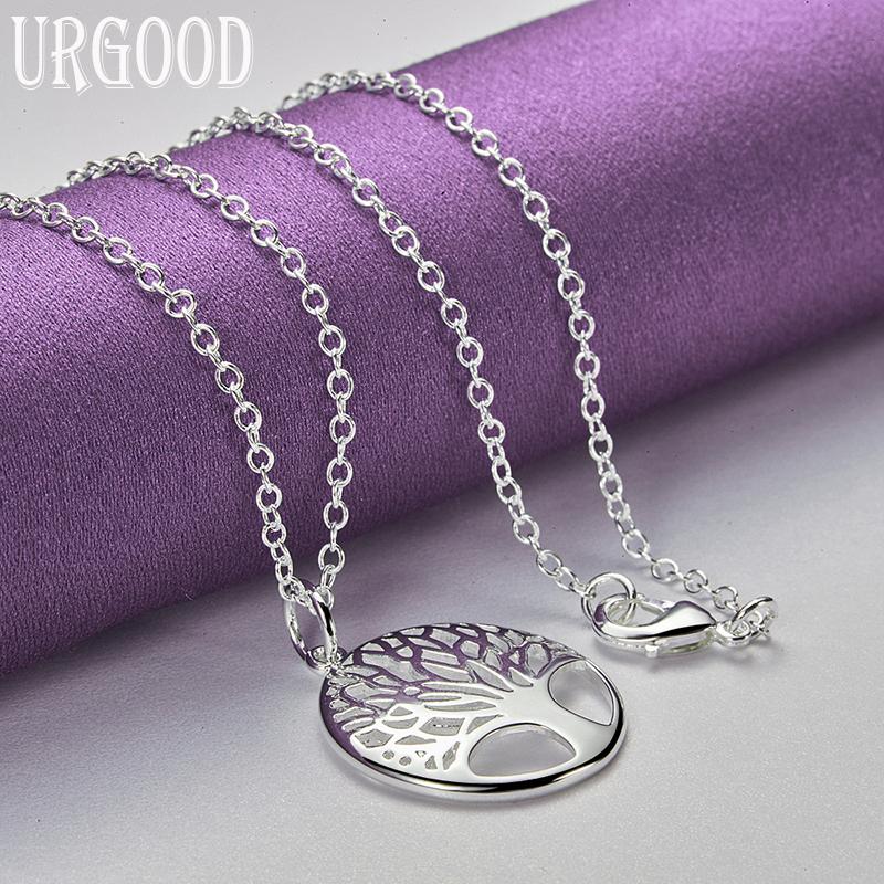 Collier pendentif arbre de vie en argent Sterling 925, bijoux de mode de mariage