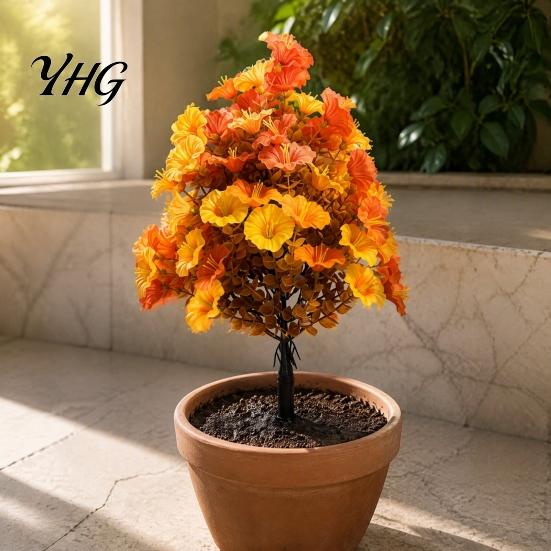 Colorful Yard Ornamentation Artificial Petunia Flower Stake, Fake Morning Glory Ground Stake Flower, Weatherproof Landscaping Outdoor UV?Resistant
