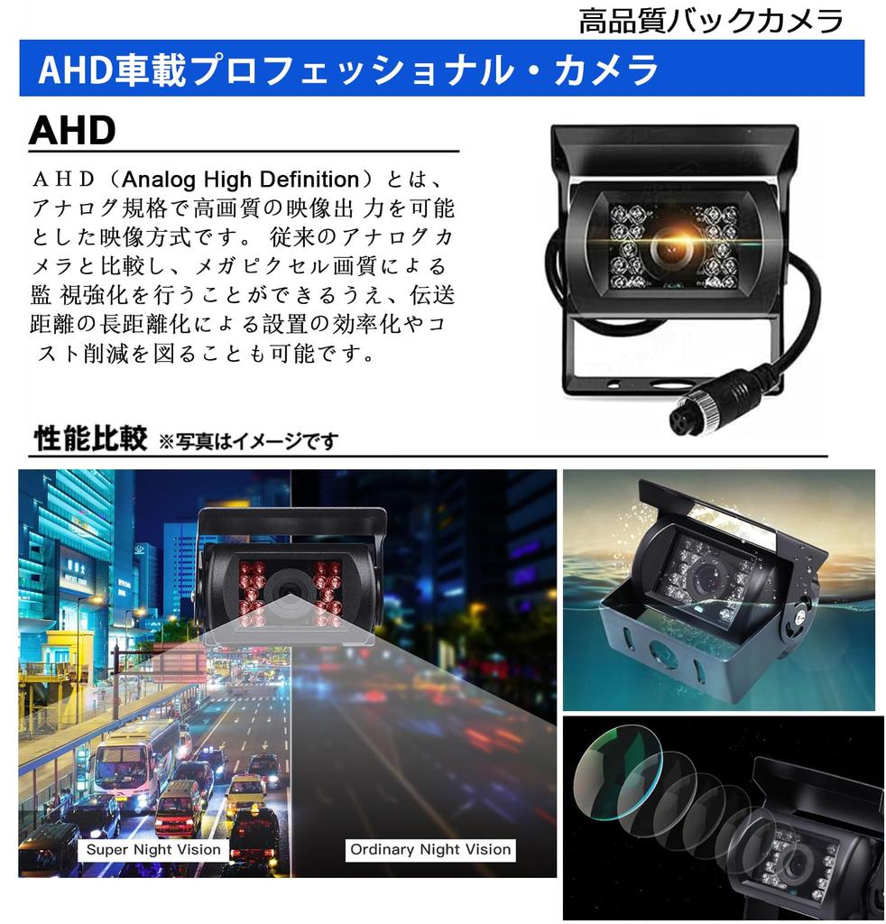 AHD Backup Camera Monitor 1080P Backup IPS Compatible with Dustproof and Waterproof Night Vision 10M Extension Stable Focused on Reversing Safety
