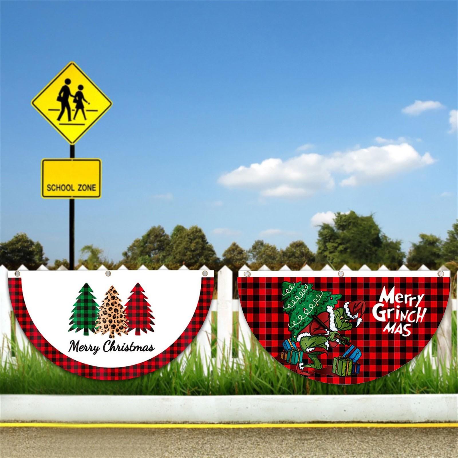 

Рождественские флаги с овсянкой, Рождественский уличный веерообразный флаг, Рождественские подвесные флаги с овсянкой для двора, сада, патио, домашний декор