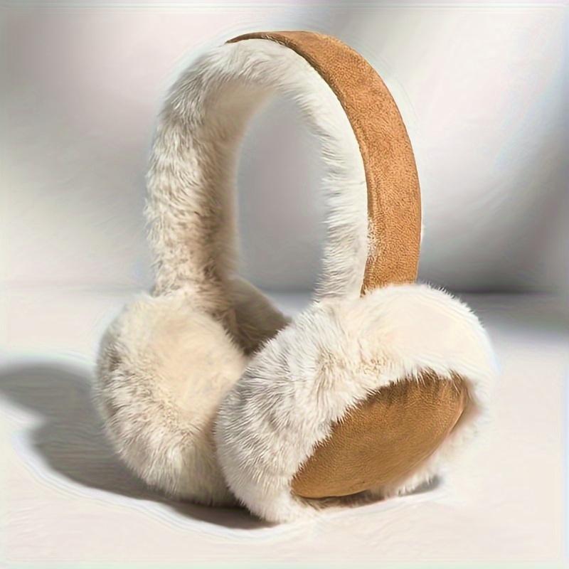 1pc Cozy Faux Fur Ear Muffs, Soft Plush Winter Warmth, Outdoor Cold Weather Ear Protection, Fitted Suede Material, Dry Clean Only, Classic, Earmuffs