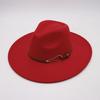 .Cm top hat foreign style jazz hat retro felt hat temperament British style belt buckle woolen hat