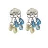 Silver Color Cloud Water Drop Tassel Earrings Summer New Fashion Crystal Raindrop Cloud Shaped Earrings for Women Party Jewelry