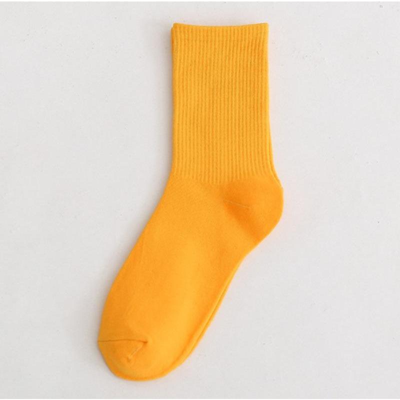 CHAOZHU Ins Fashion 40+ Colors Combed Cotton Skateboard Women Men Socks Unisex Stretch Soft 4 Seasons Fit Basic Daily Sock