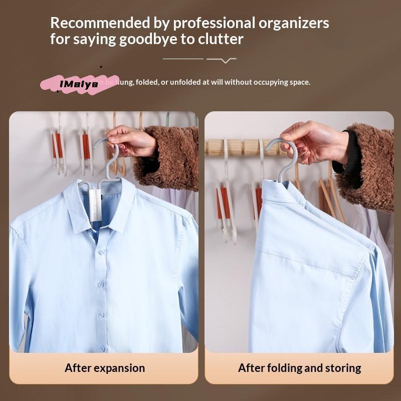 M-5Pcs Multifun Cloth Hanger Foldable Portable Travel Saving Space Ultra-Light Clothes Hangers For Home Business Trip Vacation