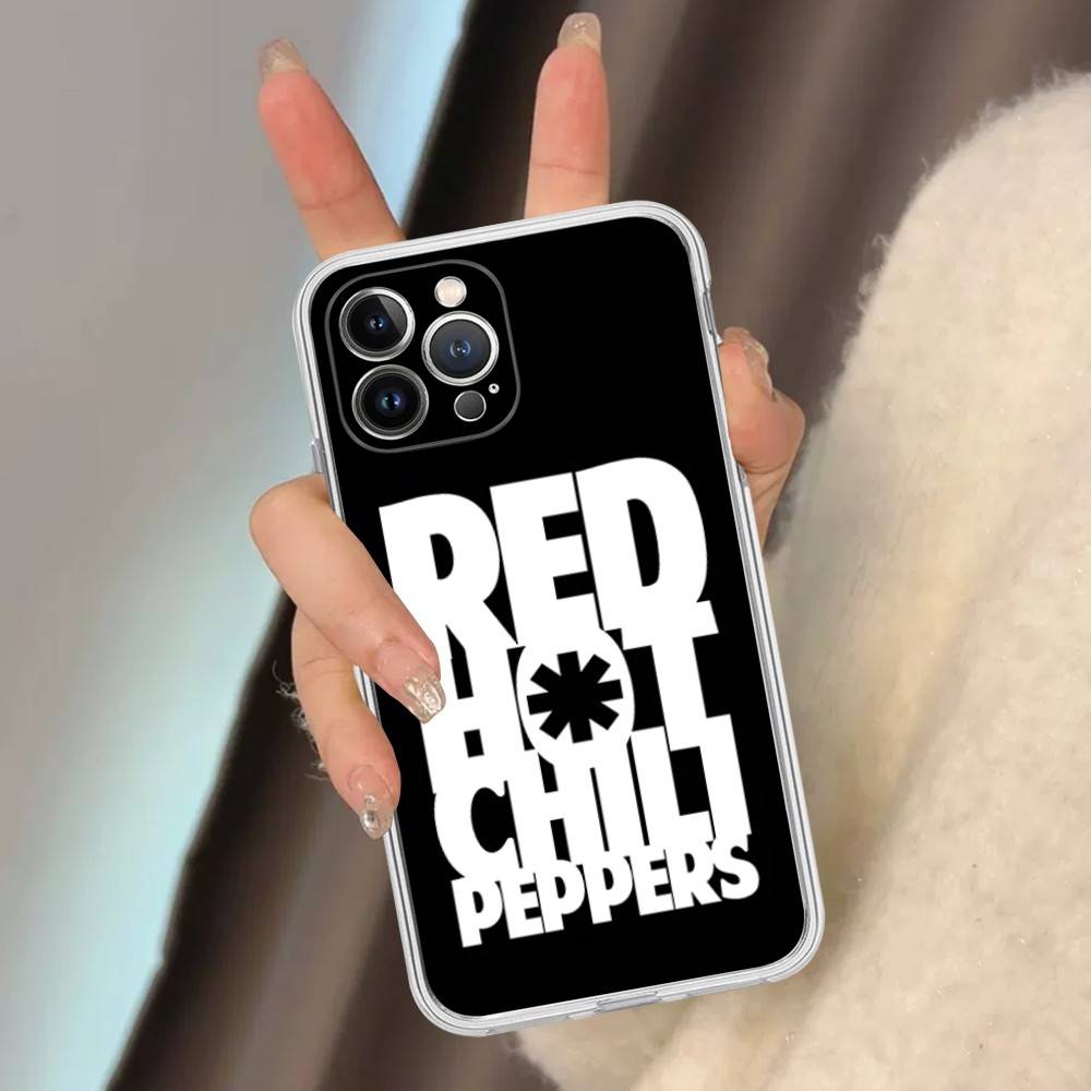 Red Hot Chili P-Peppers Band Transparent Phone Case For IPhone 17 Air 16 Pro Max 15 14 13 12 11Plus Shockproof Cover