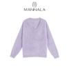 Classic Round Neck Cashmere Sweater - Autumn/Winter, Short, Brushed Wool, Flocked, Simple Design.