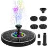 Color 7 LED Light Solar Fountain 2.5/3.5W 8 Nozzle Water Pump Outdoors Bird Bath Garden Floating DIY Cistern Auto Oxygenation