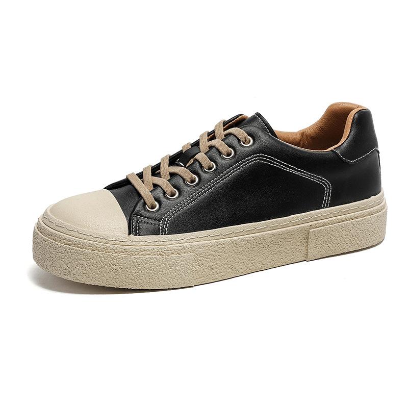 

Подростковые фактурные кожаные туфли Harajuku простые повседневные туфли для серфинга с низким верхом студенческие мужские туфли на шнуровке 39