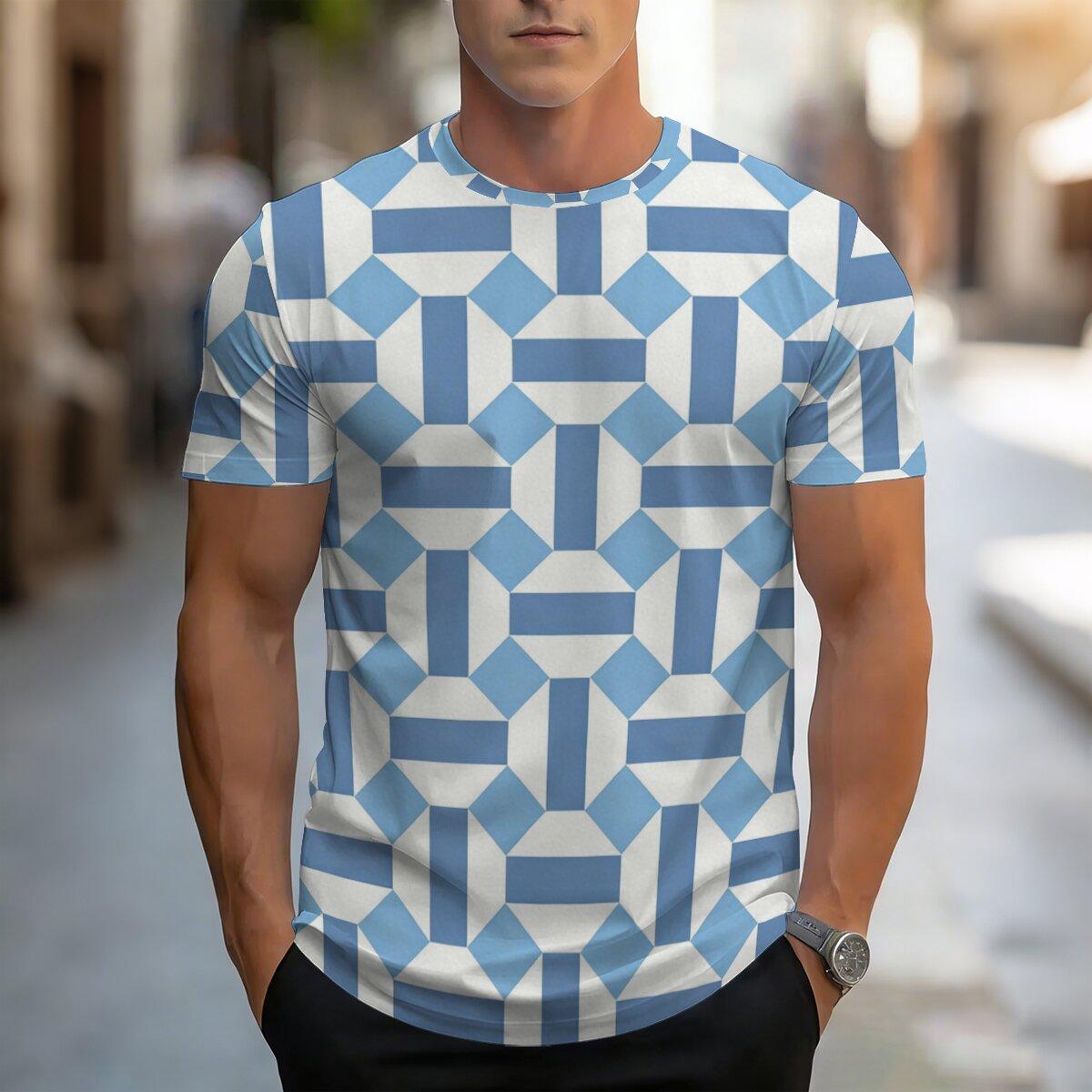 Men s casual round neck T-shirt, summer street style 2XS