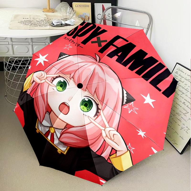 Spy Family Adventure Umbrella Folding Umbrella, Automatic Umbrella 8-Frame for Travel, Camping Use Gift for Halloween Christmas