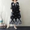 Korte mouw Plus size katoen vintage bloemen nieuw in jurken voor dames casual losse lange zomerjurk