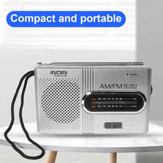 BC-R21 Bærbar Radio Sterkt Signal Multifunksjonell Innebygd Høyttaler Fullt Bånd FM Stereo Radio for Eldre