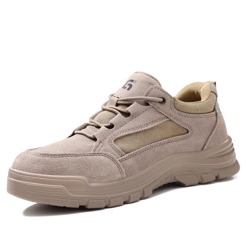 Pánská bezpečnostní obuv s ocelovou špičkou: Prodyšné, Snadné nazouvání/vyzouvání, Proti nárazu, Proti propíchnutí, Proti jiskrám; Ideální pro stavebnictví a svařování.