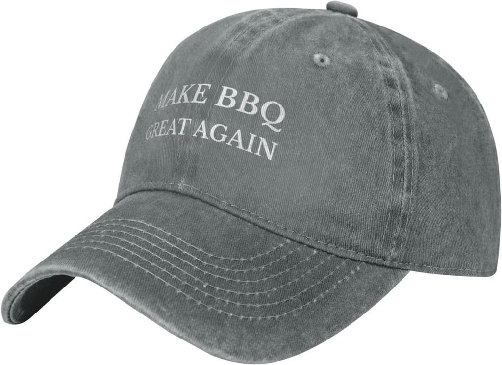 Make BBQ Great Again Baseball Cap Cotton Washed Denim Casual Unisex Adult Sun Protection Hat