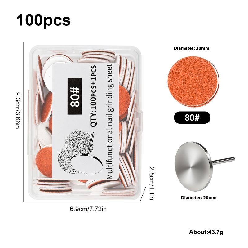 Nail Art Sanding Polish Paper Discs With Metal Bearing Replaceable Self Adhesive Sandpaper Discs Repair Manicure Pedicure Tool