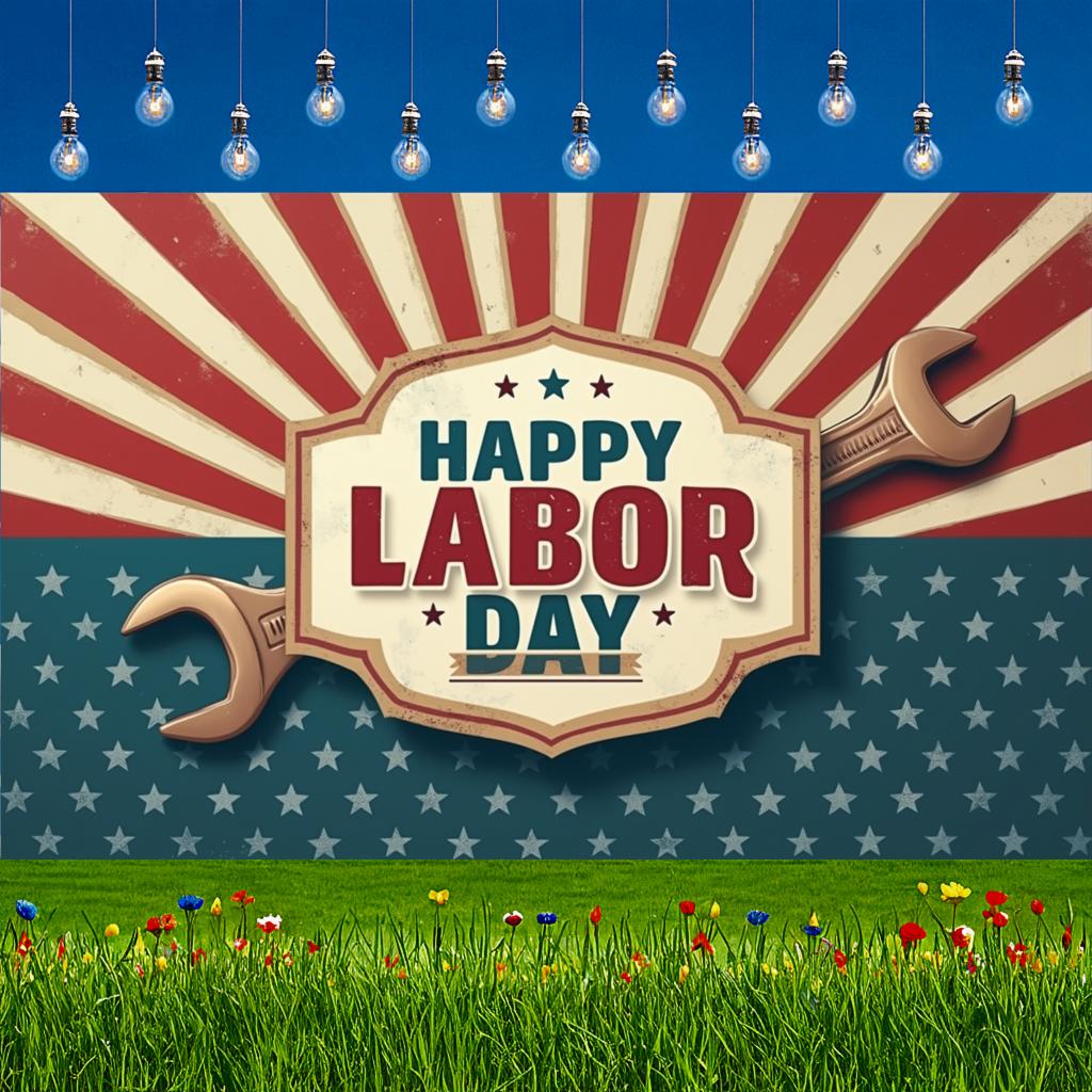 Holiday Background Retro Style Patriotic Banner Red Blue White Color Scheme Event Banner for Indoor Decoration Event Decoration