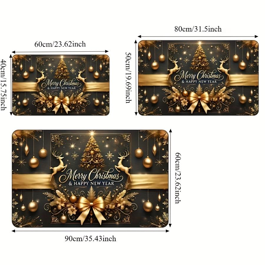1Pcs Anti Fatigue Kitchen Rugs, Reindeer and Tree Print Waterproof Non-Slip Thick Cushioned Kitchen Mat Heavy Duty Comfort Standing Mat for Kitchen