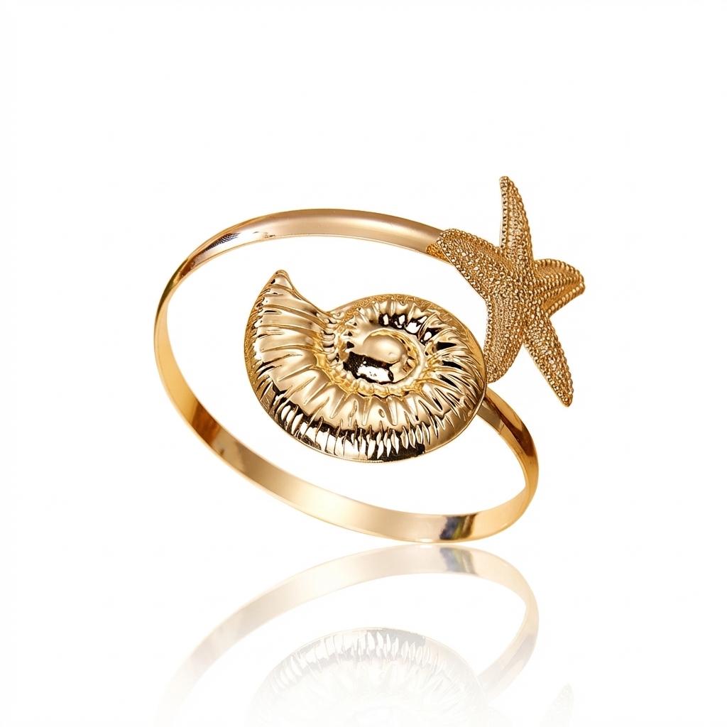 

Fashion Starfish Upper Arm Bracelet Adjustable Metal Cuff Bangle for Women Summer Beach Body Jewelry Gift