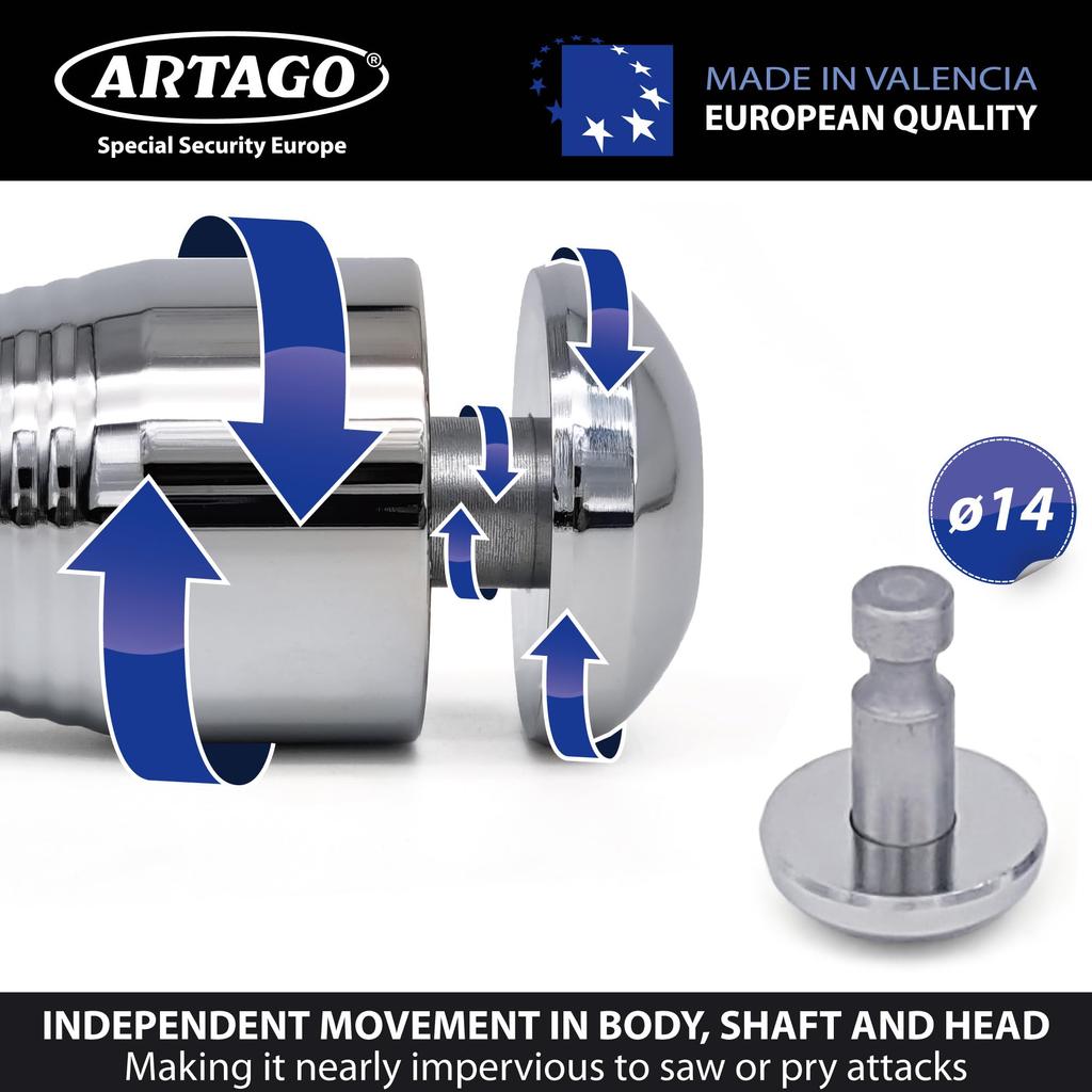 Artago Motorcycle Disc Lock Free Transport 4 Steel Ball Locking High Wheel Brake Disc Lock for and Motos 562-I High-End + Holder, System, Chrome,