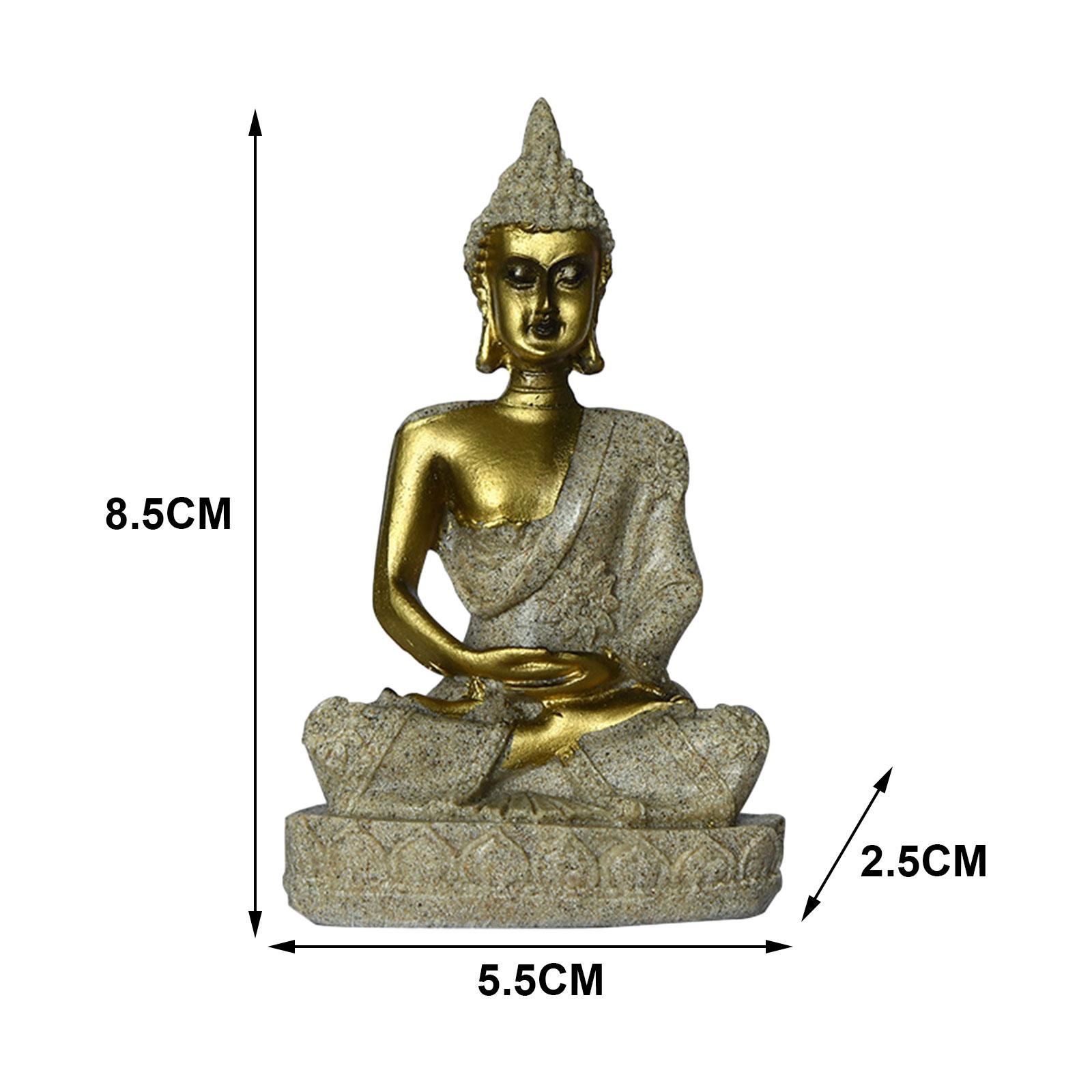 Thai Buddha Figurine Sitting Buddha Statues Collectible Buddha Statue Ornament for Desktop Home Office Shelf Bedroom Cabinet
