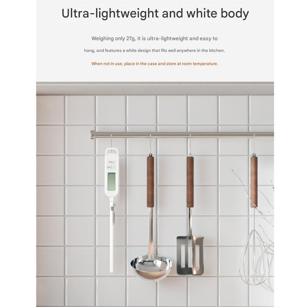 Food-grade digital probe cooking thermometer (probe cover and battery included)