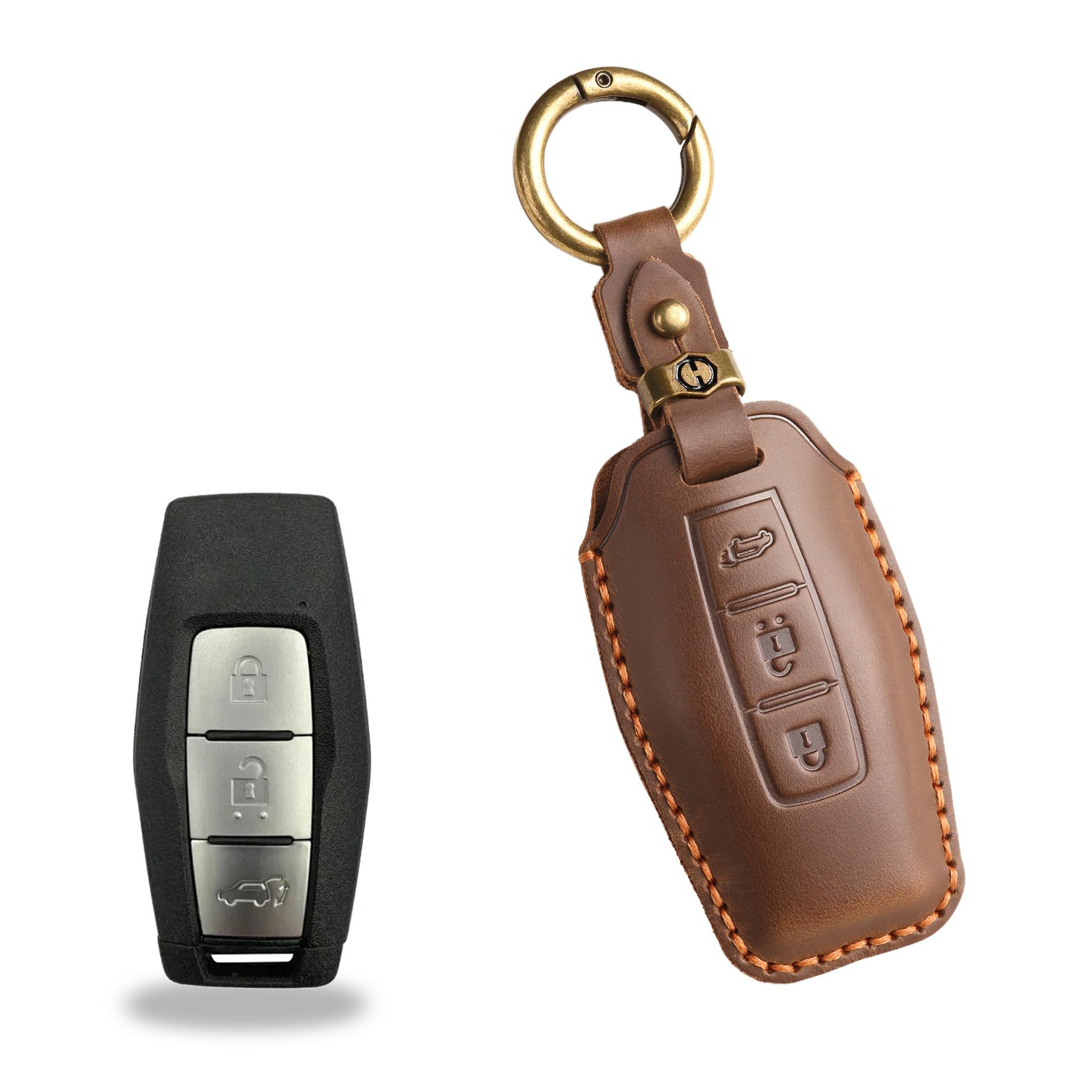 

The retro key cover is suitable for the new GAC-Mitsubishi Outlander keychain, and the genuine leather retro key protection bag.