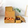 Handmade Cattail Straw Woven Gift Box & Storage Basket