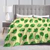 Linnie Doots - Green On Yellow Blankets Soft Warm Flannel Throw Blanket Bedding for Bed Living Room Picnic Travel Home Couch