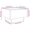 LED Coffee Table Brown Oak Effect 50 x 50 x 30 cm Engineered Wood