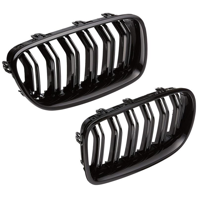 2x Glossy Black Front Kidney Grille Grill For BMW 5 Series F10 F11 520i 523i M5