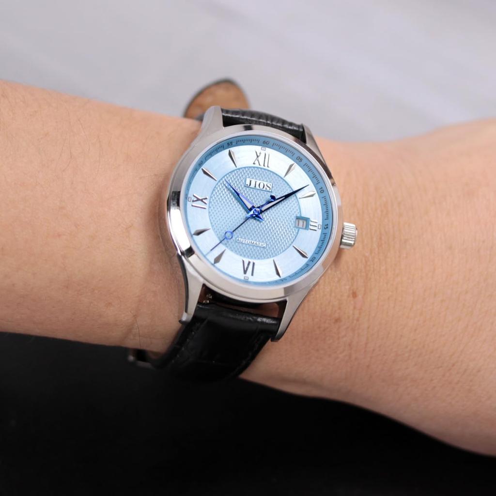 JIOS Automatic Domestically Genuine Leather MADE IN Sapphire Glass Blue X Blue Hands X Black Crocodile Embossed [JIOS] Japanese-made Watch, Watch,