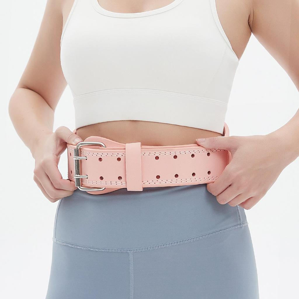 OLIKEI Cintura Professionale in Pelle per Sollevamento Pesi da Donna Palestra Fitness Cintura di Supporto Lombare Squat Stacco Supporto Lombare Schiena Protezione Vita Sportiva