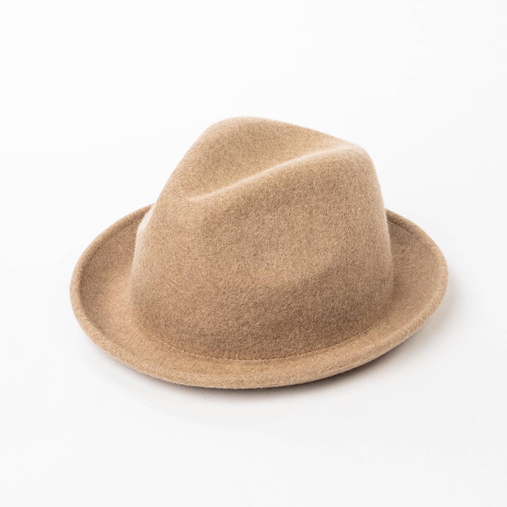 Autumn and Winter New Fashion and Leisure Warped Edge Short Brim Wool Jazz Hat Outdoor Shopping Warm British Top Hat Tide
